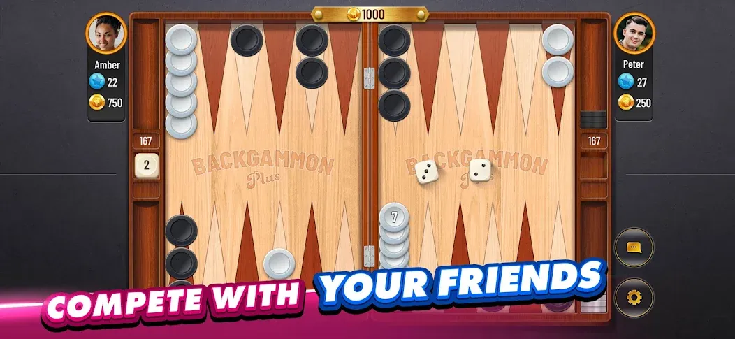 Скачать Backgammon Plus - Board Game на телефон — Много денег и без рекламы — скриншот 2
