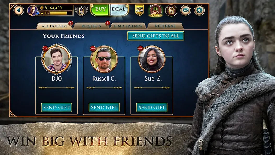 Скачать взломанную Game of Thrones Slots Casino — Бесконечные деньги и золото — скриншот 3