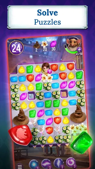 Скачать Harry Potter: Puzzles & Spells (Мод: Бесконечные жизни) на Андроид — скриншот 1
