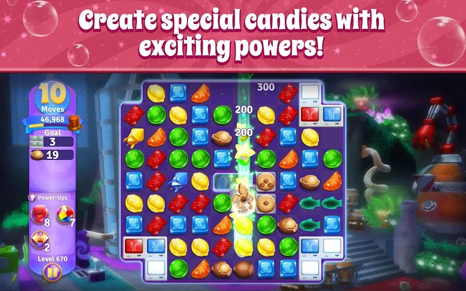 Wonka's World of Candy Match 3 (Мод Бесконечные ходы и жизни) — скриншот 4