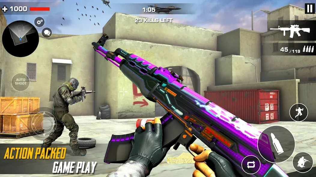 Cover Strike Ops FPS Gun Games на Андроид — Бесконечные патроны и все оружие открыто — скриншот 3