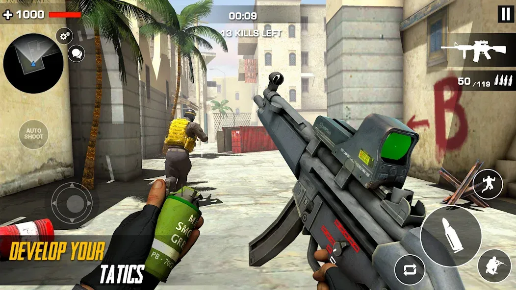 Cover Strike Ops FPS Gun Games на Андроид — Бесконечные патроны и все оружие открыто — скриншот 4