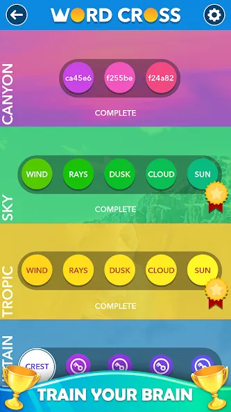 Word Cross: Offline Word Games — Взломанная версия (Бесплатные подсказки) — скриншот 4