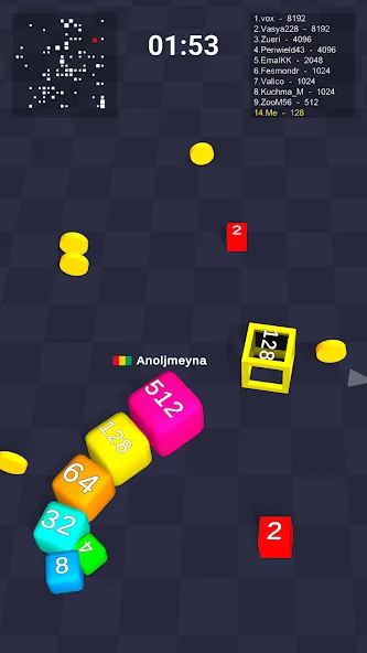 Скачать взлом Cube Arena 2048: Merge Numbers на Андроид — Много денег — скриншот 3