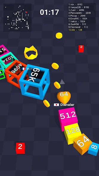 Скачать взлом Cube Arena 2048: Merge Numbers на Андроид — Много денег — скриншот 5
