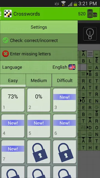 Скачать взлом Crosswords на Андроид — Все уровни открыты — скриншот 5