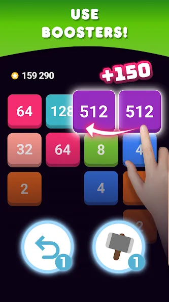 2048: Puzzle Game! Merge Block — Мод: Много денег — скриншот 4