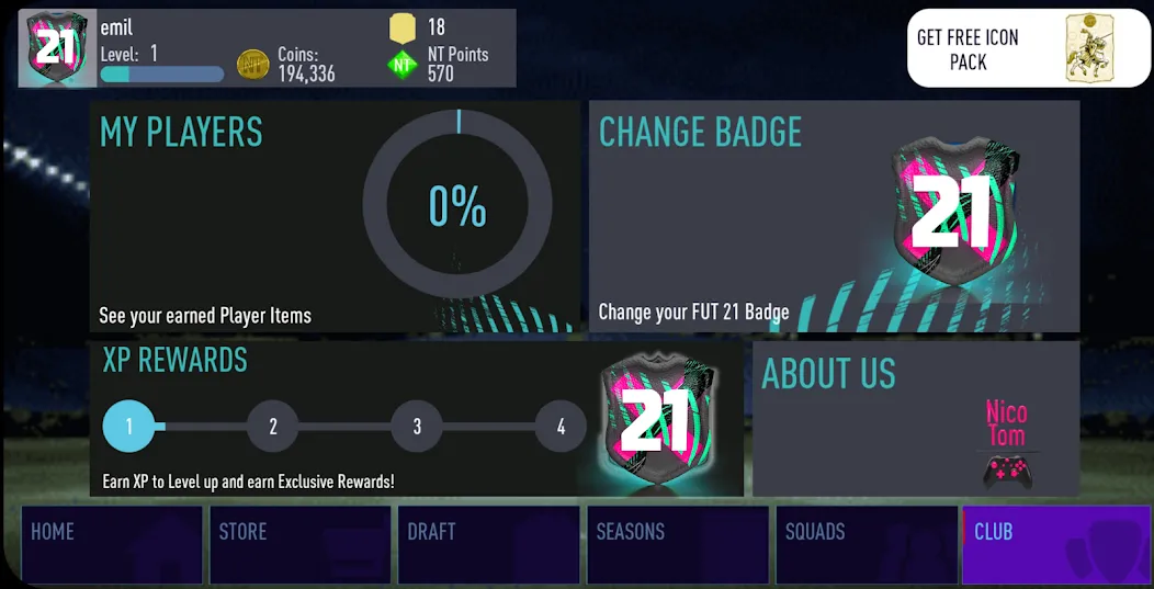 NT 21 Draft + Pack Opener MOD APK — Много денег — скриншот 3