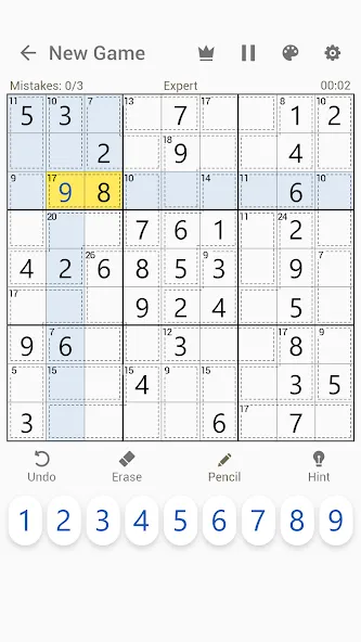 Killer Sudoku - Sudoku Puzzles MOD APK на Android — Все подсказки и премиум разблокированы — скриншот 1
