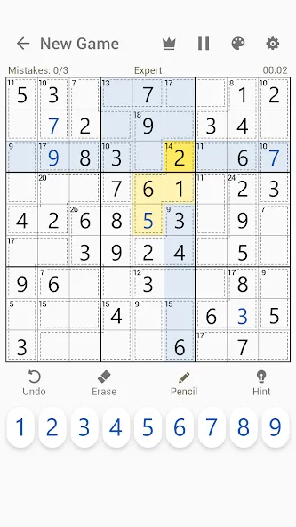 Killer Sudoku - Sudoku Puzzles MOD APK на Android — Все подсказки и премиум разблокированы — скриншот 2