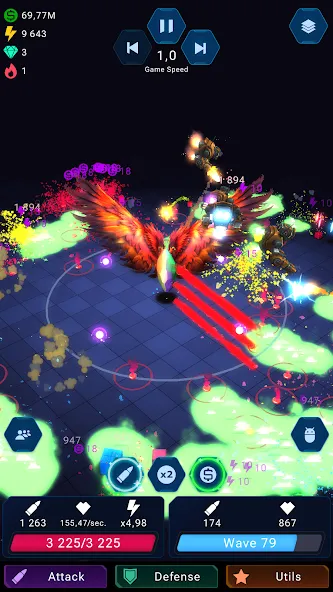 Скачать Epic Rush - Idle Tower Defense на Андроид — Много денег и кристаллов — скриншот 3