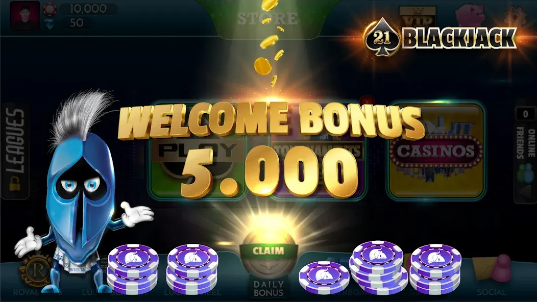 Скачать BlackJack 21 - Online Casino — Модификация Много денег — скриншот 3