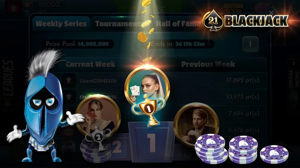 Скачать BlackJack 21 - Online Casino — Модификация Много денег — скриншот 4