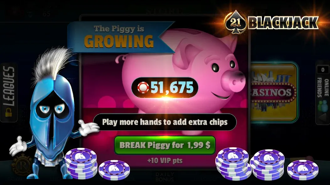 Скачать BlackJack 21 - Online Casino — Модификация Много денег — скриншот 5
