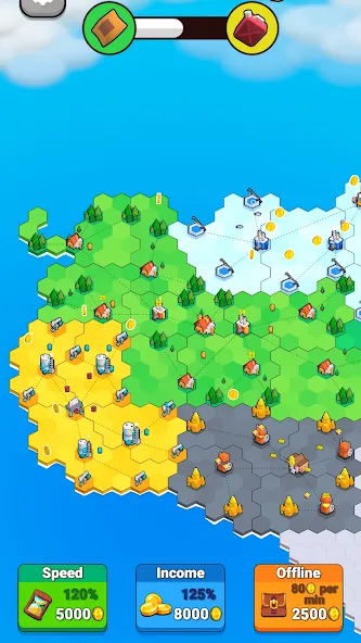 Скачать взлом Factory World: Connect Map на Андроид — Много денег — скриншот 1