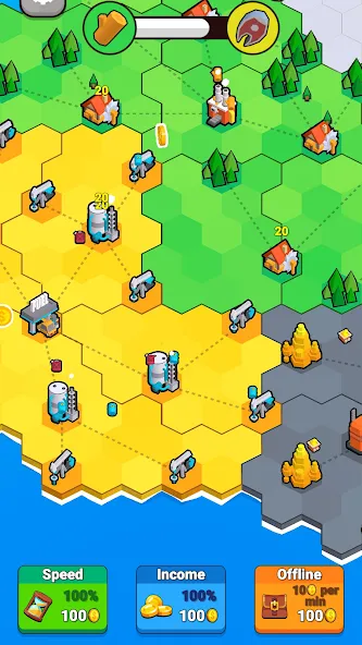 Скачать взлом Factory World: Connect Map на Андроид — Много денег — скриншот 2