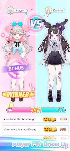 Скачать Dress Up! Shining Anime Star — Последняя версия (Много денег и все наряды разблокированы) — скриншот 1