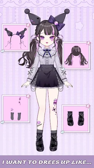 Скачать Dress Up! Shining Anime Star — Последняя версия (Много денег и все наряды разблокированы) — скриншот 2