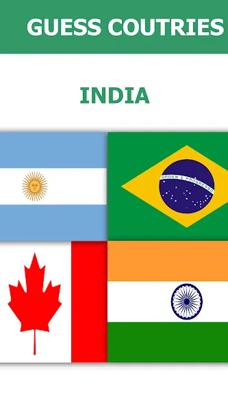 Взломанная Flag Quiz Gallery: Quiz, Guess на Андроид — Все уровни разблокированы — скриншот 5