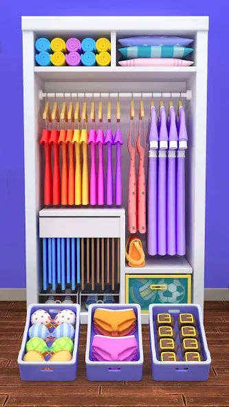 Скачать взлом Fill the Closet: Organize Game на Андроид — Все открыто — скриншот 2 Скачать взлом Fill the Closet: Organize Game на Андроид — Все открыто — скриншот 2
