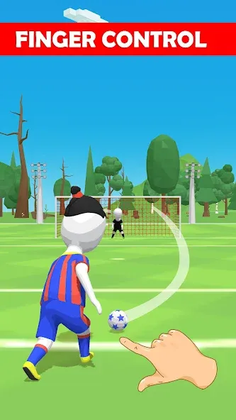 Скачать Stickman Freekick: Soccer game — Много денег — скриншот 1