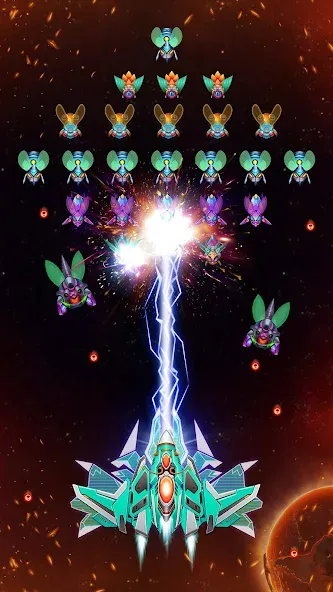 Скачать Galaxy Attack - Alien Shooter — Последняя версия (Много денег и кристаллов) — скриншот 1 Скачать Galaxy Attack - Alien Shooter — Последняя версия (Много денег и кристаллов) — скриншот 1