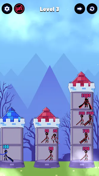 Скачать Hero Castle War: Tower Attack — Модификация Много денег и кристаллов — скриншот 3