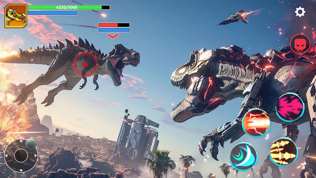 Mech War: Jurassic Dinosaur — Взломанная версия (Много денег и бессмертие) — скриншот 2 Mech War: Jurassic Dinosaur — Взломанная версия (Много денег и бессмертие) — скриншот 2