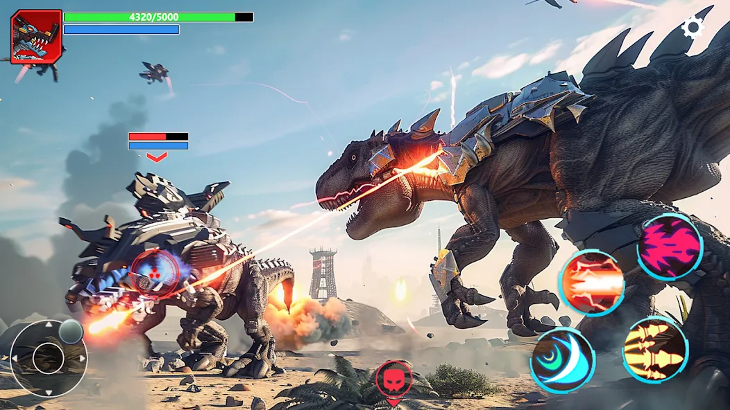Mech War: Jurassic Dinosaur — Взломанная версия (Много денег и бессмертие) — скриншот 3 Mech War: Jurassic Dinosaur — Взломанная версия (Много денег и бессмертие) — скриншот 3