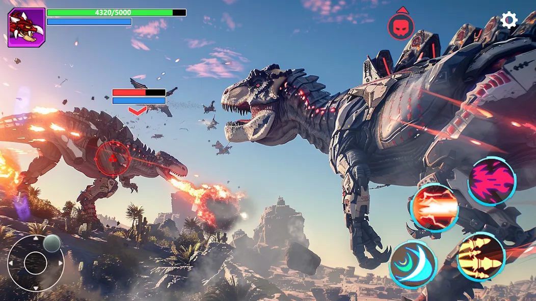 Mech War: Jurassic Dinosaur — Взломанная версия (Много денег и бессмертие) — скриншот 5