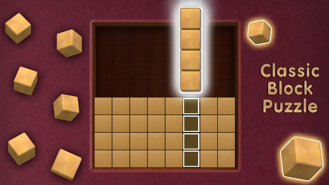 Wooden Cube Block Puzzle Mod APK Много денег — Скачать на Андроид — скриншот 2