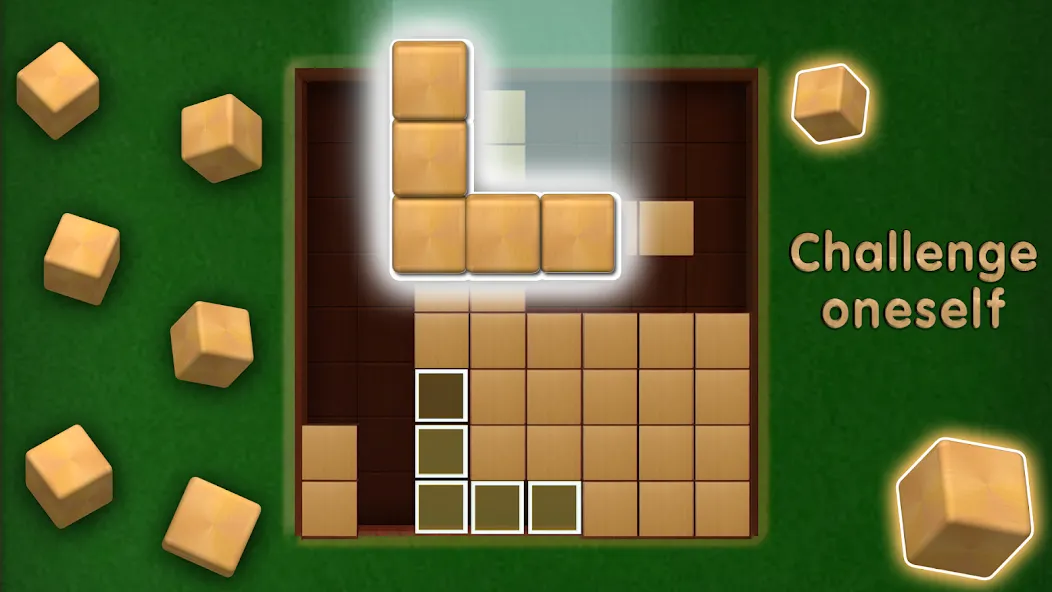 Wooden Cube Block Puzzle Mod APK Много денег — Скачать на Андроид — скриншот 3