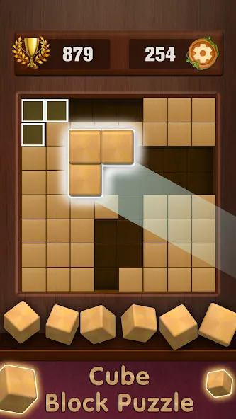 Wooden Cube Block Puzzle Mod APK Много денег — Скачать на Андроид — скриншот 4