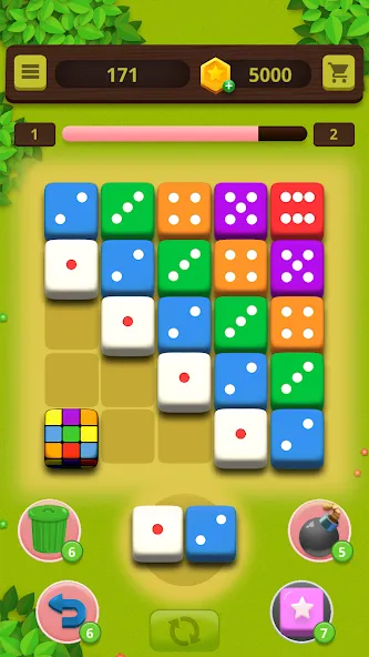 Взломанная Dice Craft - Merge Puzzle на Андроид — Много денег и без рекламы — скриншот 1