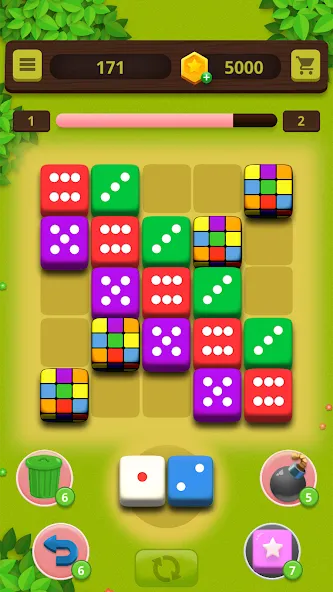 Взломанная Dice Craft - Merge Puzzle на Андроид — Много денег и без рекламы — скриншот 2