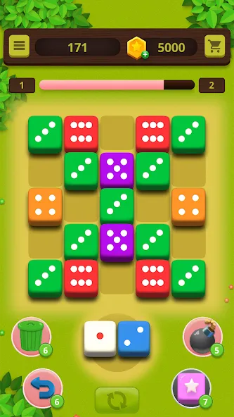 Взломанная Dice Craft - Merge Puzzle на Андроид — Много денег и без рекламы — скриншот 4