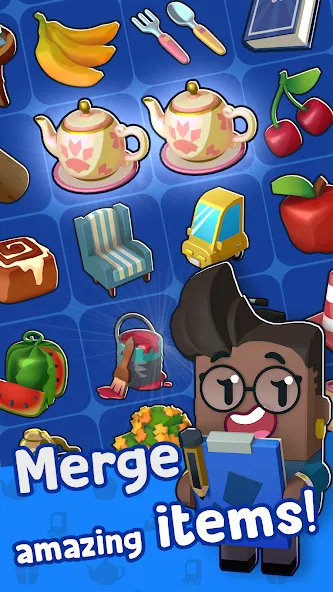 Скачать Merge Mayor - Match Puzzle (Мод: Много денег и энергии) на Андроид — скриншот 4
