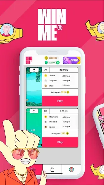 Win Me MOD APK на Android — Много денег — скриншот 1 Win Me MOD APK на Android — Много денег — скриншот 1