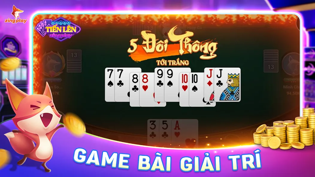 ZingPlay - Game bài - Tien Len MOD APK на Android — Много денег — скриншот 2
