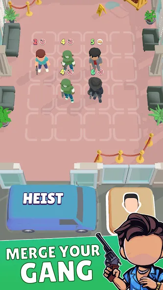 Merge Gangster Heist vs Police Mod APK Много денег и бесконечные патроны — Скачать на Андроид — скриншот 1