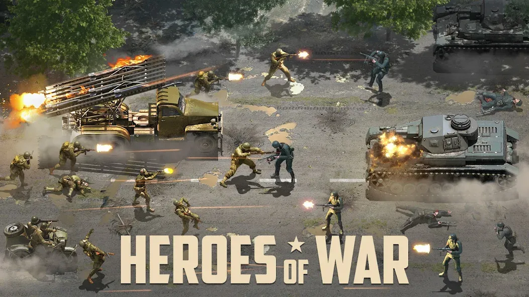 Скачать Heroes of War: Idle army game (Мод: Много денег) на Андроид — скриншот 1 Скачать Heroes of War: Idle army game (Мод: Много денег) на Андроид — скриншот 1