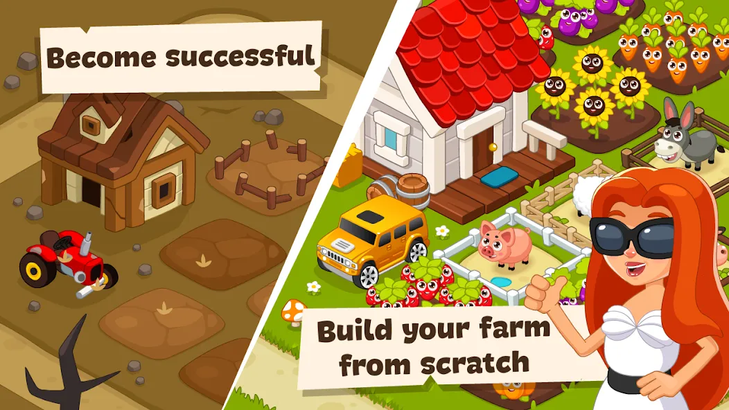 Скачать взломанную Idle Farm Game Offline Clicker — Много денег — скриншот 2