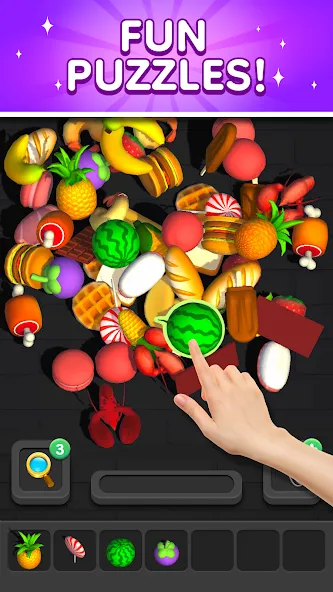 Match 3D - Tile Triple Puzzle — Много денег и без рекламы — скриншот 2