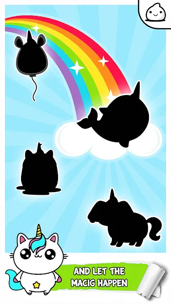 Скачать взломанную Unicorn Evolution Merge Kawaii — Много денег — скриншот 2