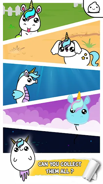 Скачать взломанную Unicorn Evolution Merge Kawaii — Много денег — скриншот 3
