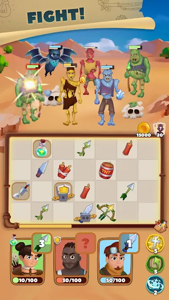Скачать Merge Battles: Puzzle Combat — Модификация Много денег и бесконечная энергия — скриншот 2