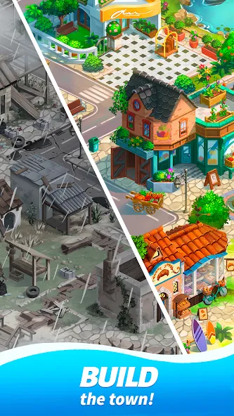 Взломанная Travel Town - Merge Adventure на Андроид — Много денег и энергии — скриншот 3