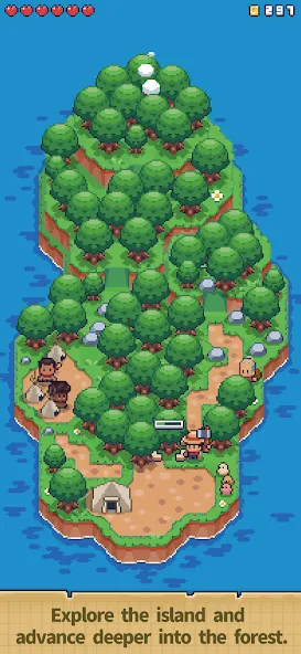 Tiny Island Survival на Андроид — Много денег и ресурсов — скриншот 2