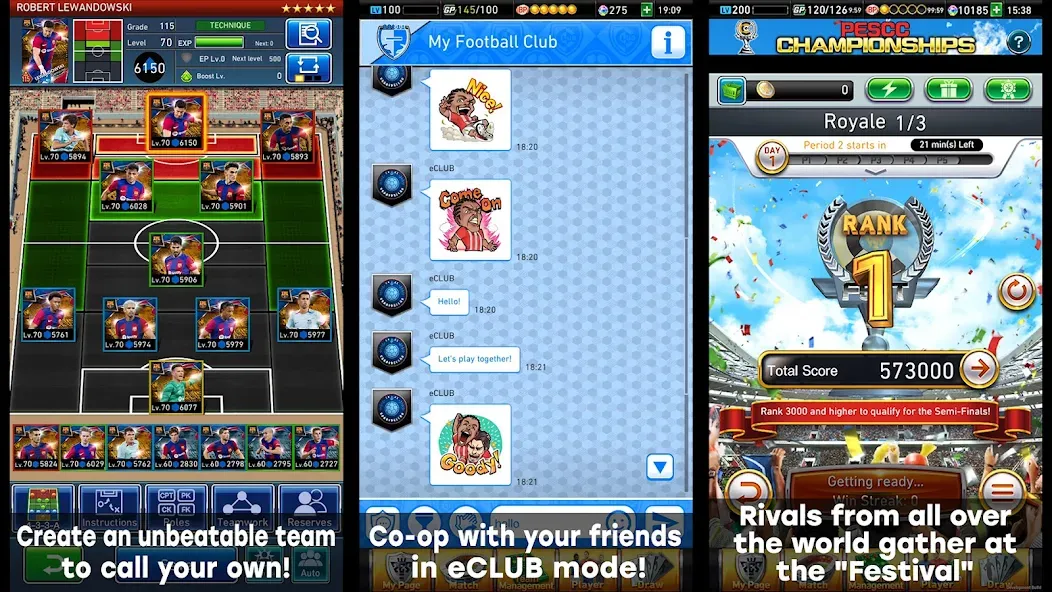 Взломанная eFootball CHAMPION SQUADS на Андроид — Меню мода — скриншот 3 Взломанная eFootball CHAMPION SQUADS на Андроид — Меню мода — скриншот 3