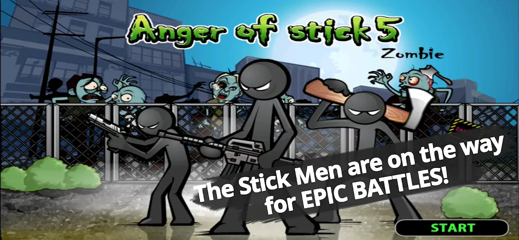 Скачать Anger of stick 5 : zombie — Последняя версия (Много денег и алмазов) — скриншот 1